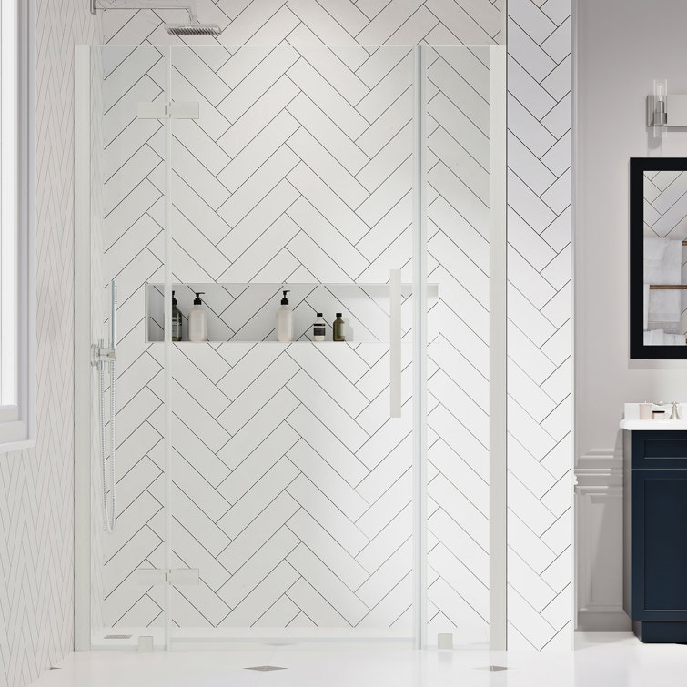 Endless Tampa 50" x 72" Frameless Satin Nickel Shower Kit with Tempered Glass