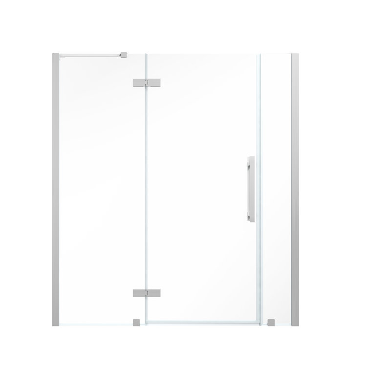 Tampa Satin Nickel Frameless Shower Kit with Tempered Glass Panels