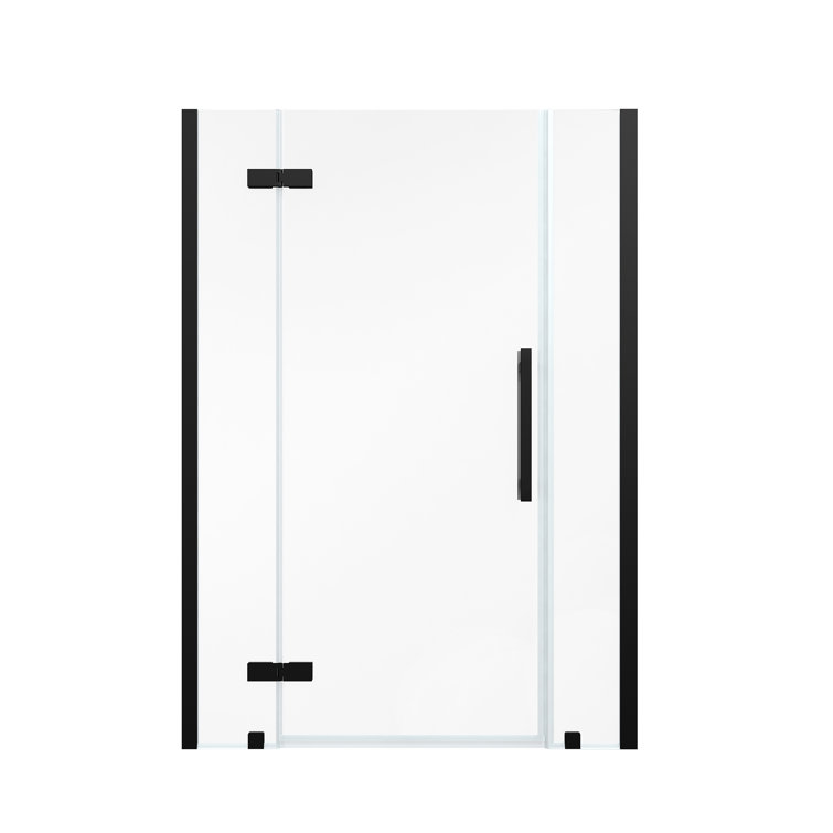 Tampa 50" x 72" Black Frameless Glass Shower Kit