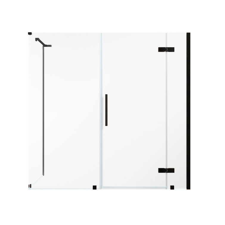 Bronze Frameless Corner Shower Kit with Tempered Glass Panels