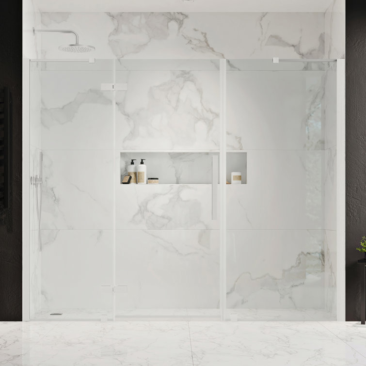 Tampa 85'' Satin Nickel Frameless Glass Shower Enclosure