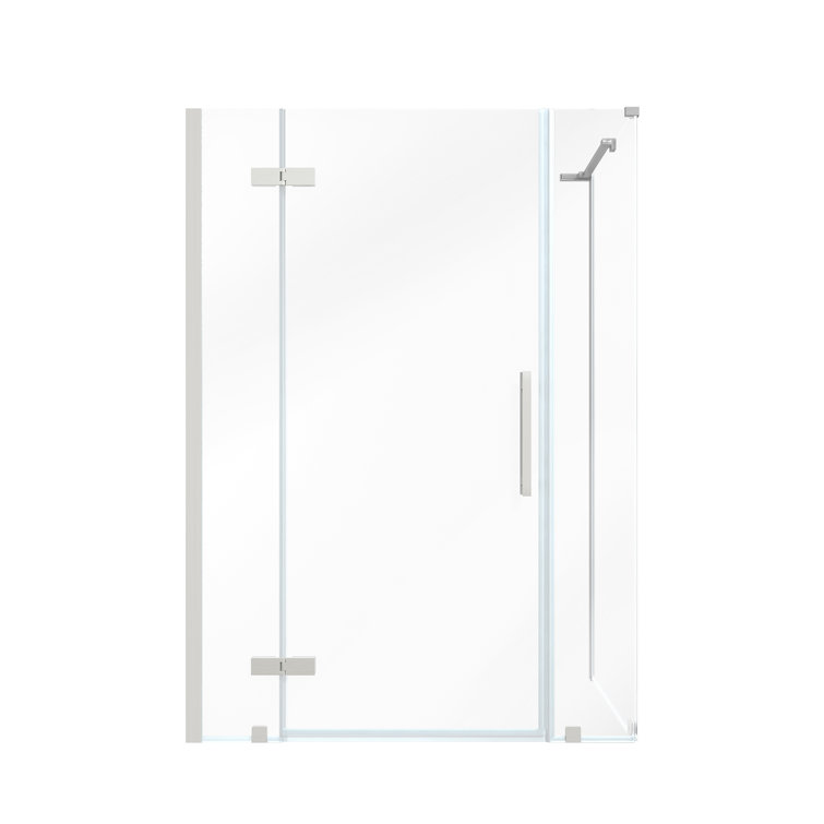 Satin Nickel 72" x 42" Frameless Corner Shower Enclosure