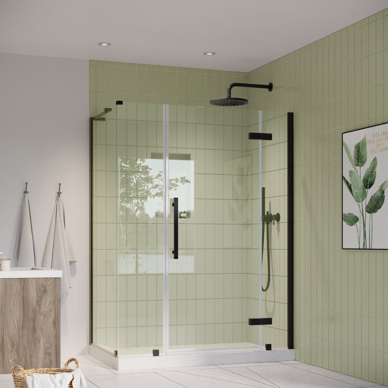 Endless Oil Rubbed Bronze Frameless Corner Shower Kit with Tempered Glass Panels