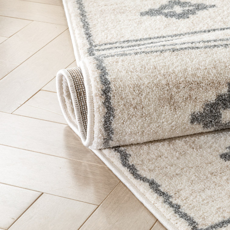 Reversible Ivory Grey Synthetic Oriental Rug 8' x 10'