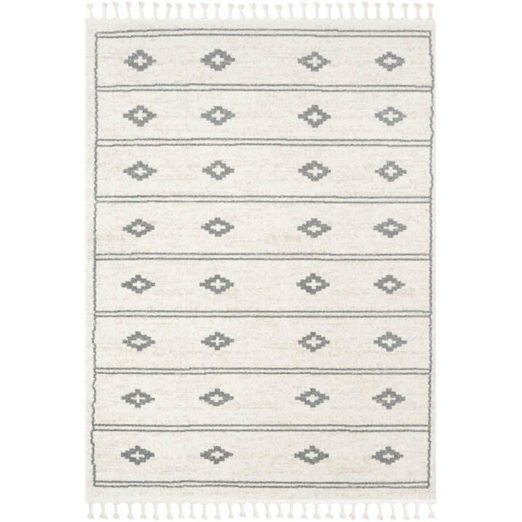 Reversible Ivory Grey Synthetic Oriental Rug 8' x 10'