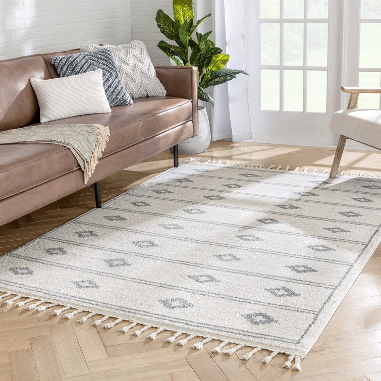 Reversible Ivory Grey Synthetic Oriental Rug 8' x 10'