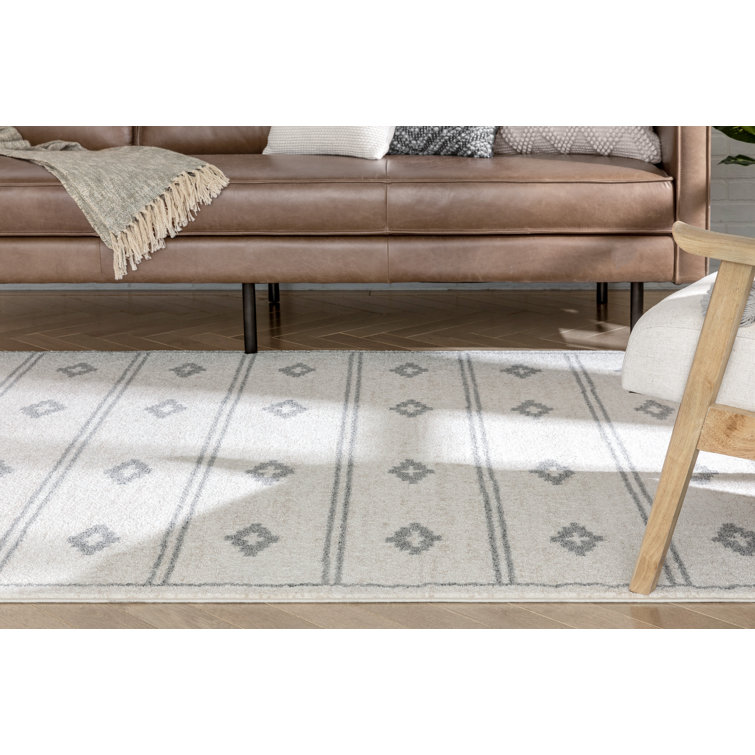 Reversible Ivory Grey Synthetic Oriental Rug 8' x 10'