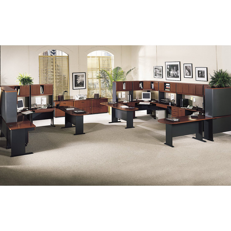 Hansen Cherry and Black 3-Drawer Lockable Mobile File Cabinet