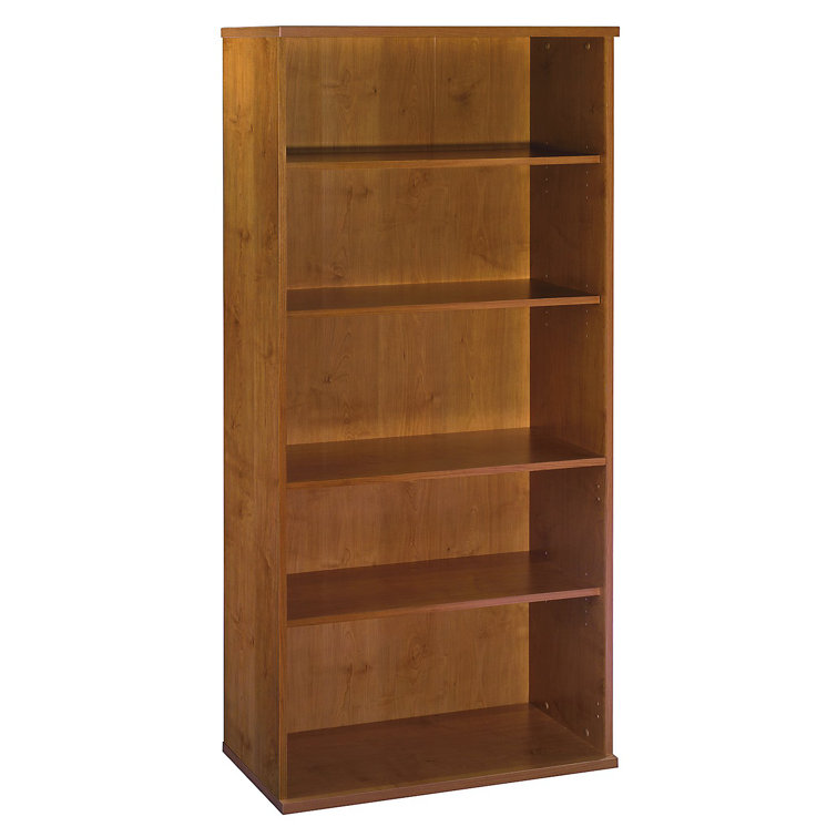 Natural Cherry Adjustable 5-Shelf Tall Bookcase
