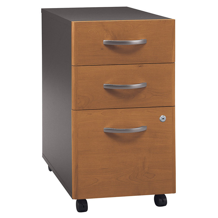 Cherry Mobile 3-Drawer Lockable Filing Cabinet