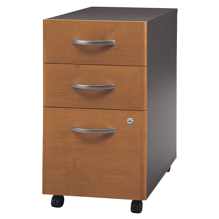 Cherry Mobile 3-Drawer Lockable Filing Cabinet