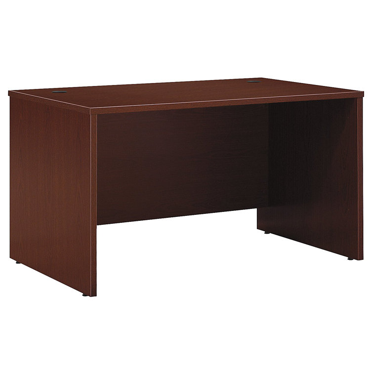 Mahogany 71" Home Office Desk with Filing Cabinet