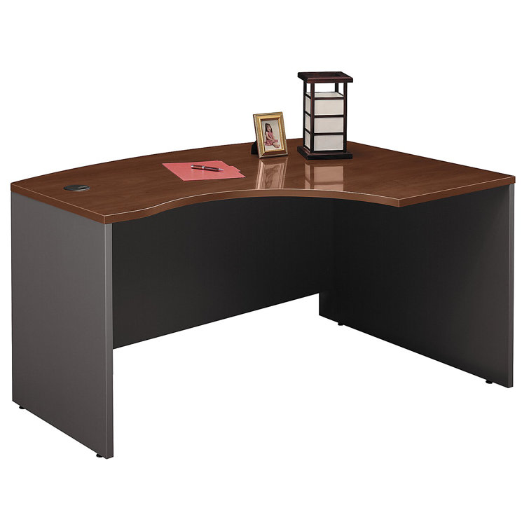 Hansen Cherry Executive Corner Desk with Filing Cabinet and Keyboard Tray