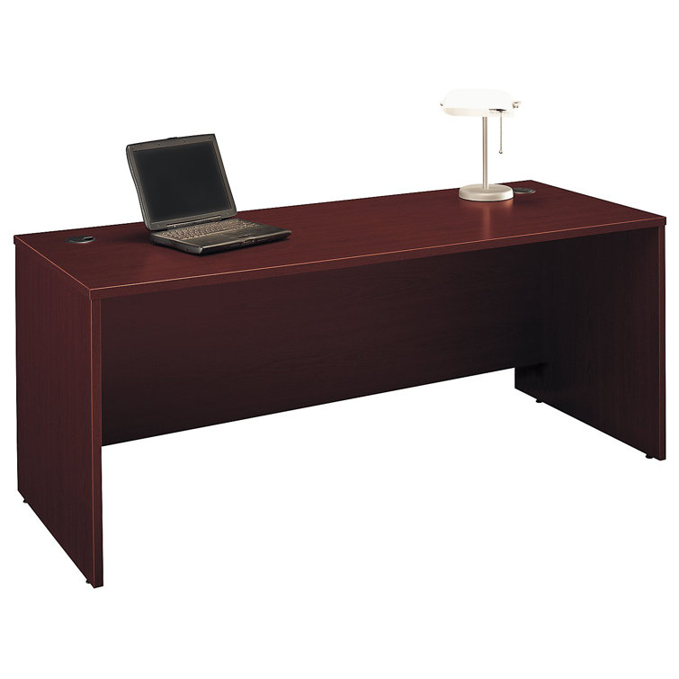 Mahogany 71" Home Office Desk with Filing Cabinet