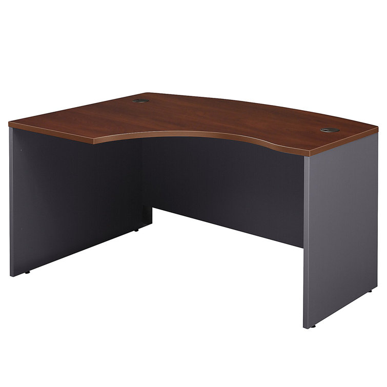 Hansen Cherry Executive Corner Desk with Filing Cabinet and Keyboard Tray