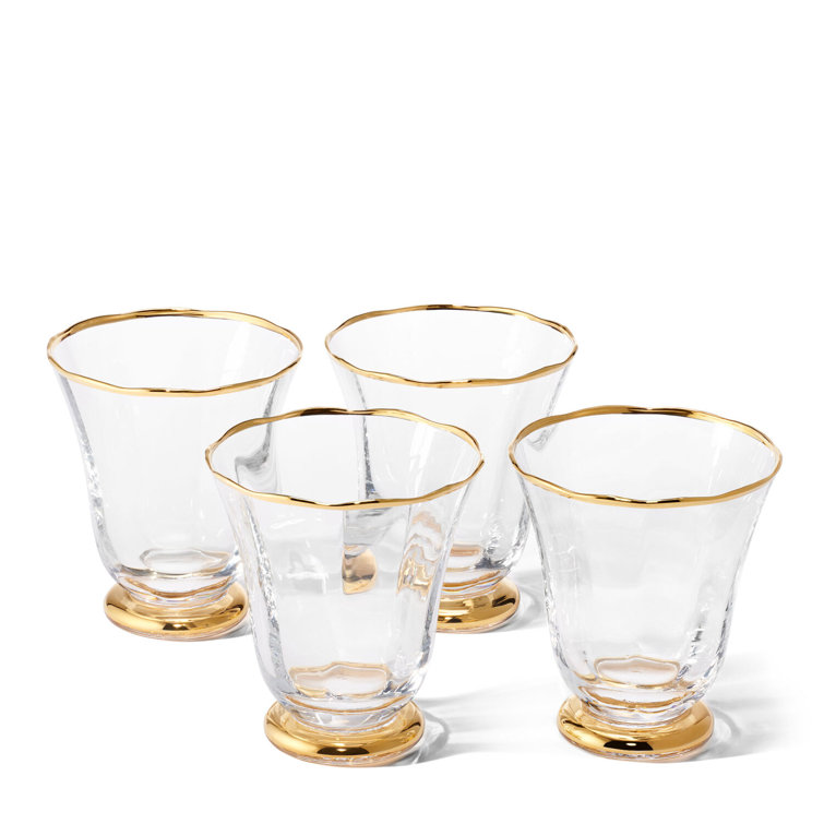 Sophia Gold-Rimmed Crystal Tumbler Set of Four