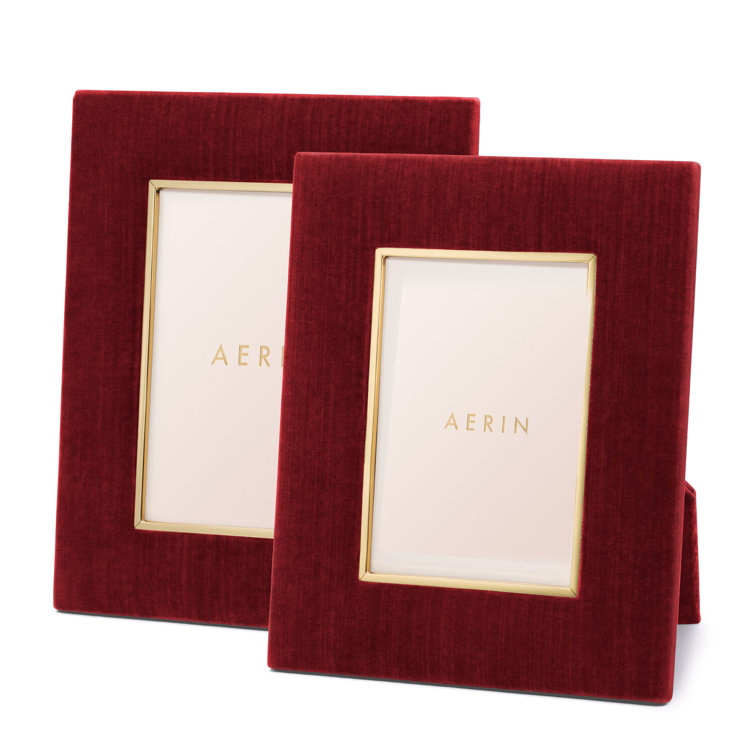 Burgundy Velvet and Gold 4x6 Tabletop Picture Frame