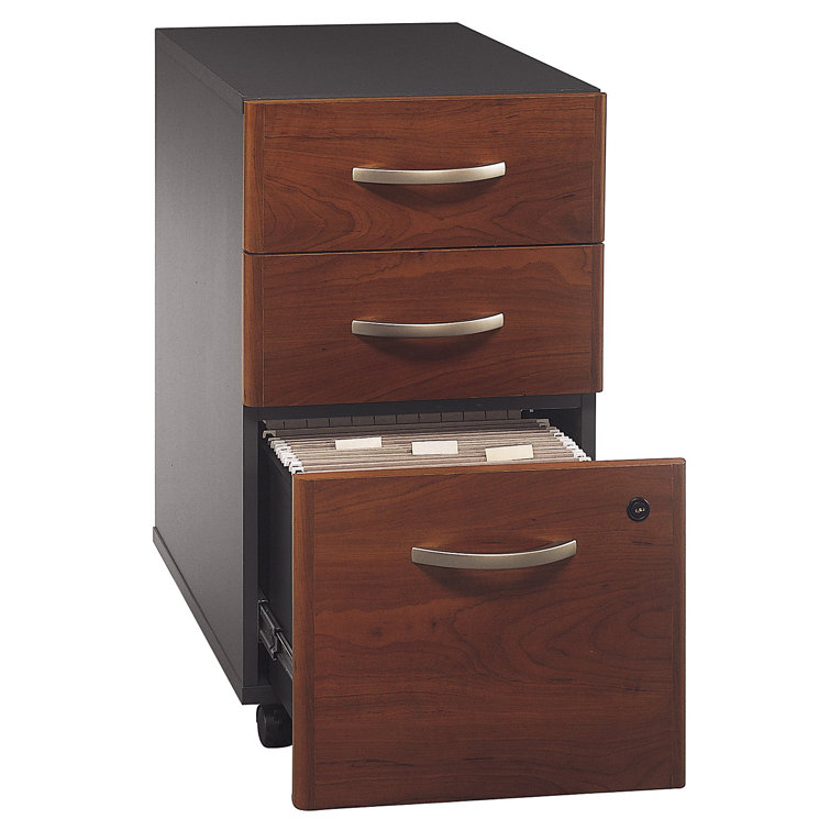 Hansen Cherry 3-Drawer Mobile Lockable File Cabinet