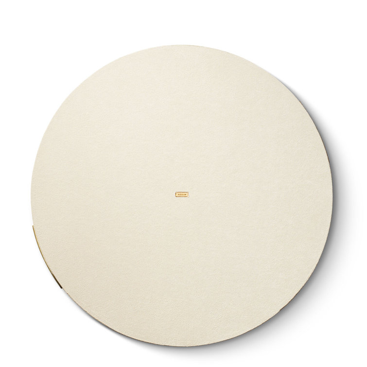 Dove Shagreen Round Tray with Brass Handles
