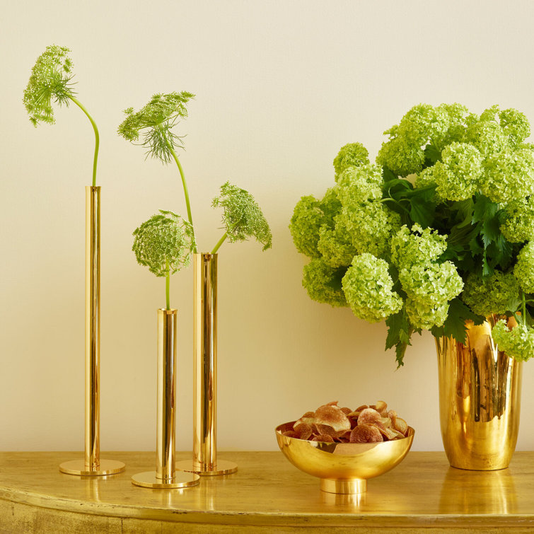Small Gold Ceramic Footed Serving Bowl