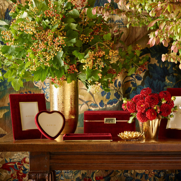 Burgundy Velvet and Gold 4x6 Tabletop Picture Frame