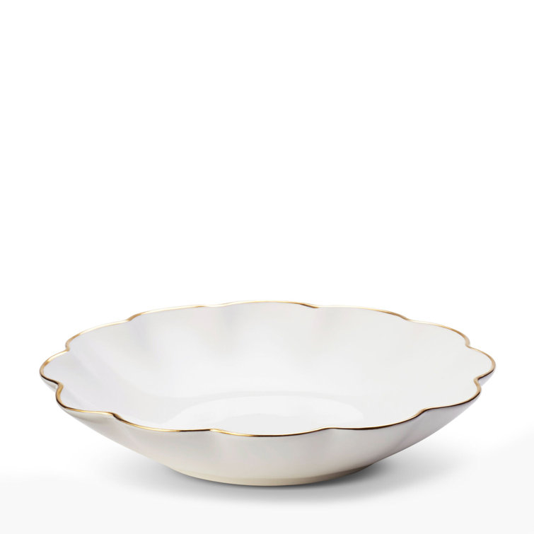 6.9'' White and Gold Hand-Painted Porcelain Appetizer Plates