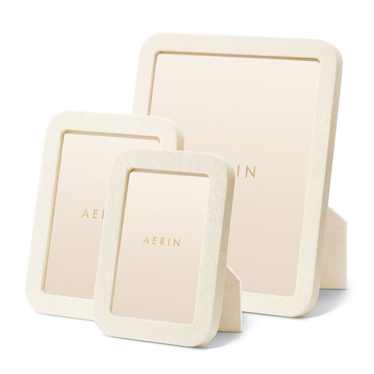 Cream Shagreen Leather 5x7 Picture Frame