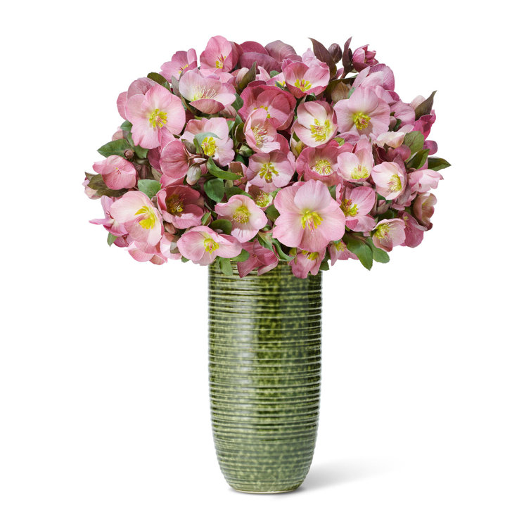 Forest Green Hand-Painted Ceramic Cylinder Vase