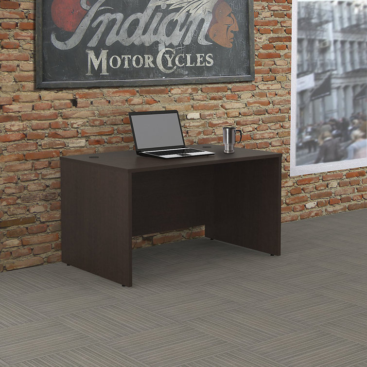 Transitional Mocha Cherry Executive Office Desk with Drawer