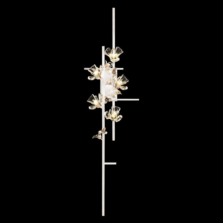 Azu 5-Light White Crystal Direct Wired LED Wall Sconce