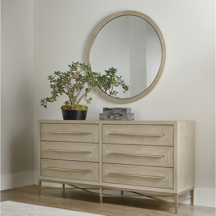 Cascade Transitional 6-Drawer Light Wood & Gray Dresser