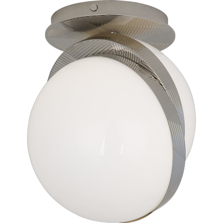 Contemporary Polished Nickel LED Globe Flush Mount