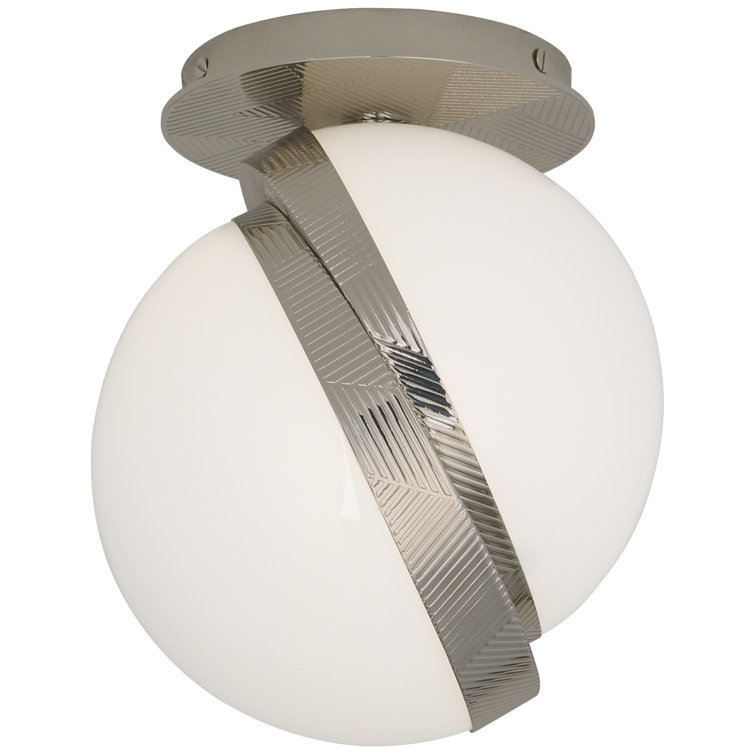 Contemporary Polished Nickel LED Globe Flush Mount
