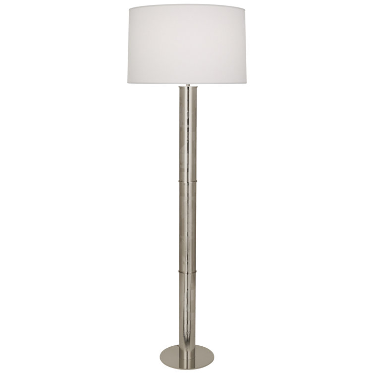 Brut Elegance 62'' Polished Nickel Sleek Floor Lamp with White Shade