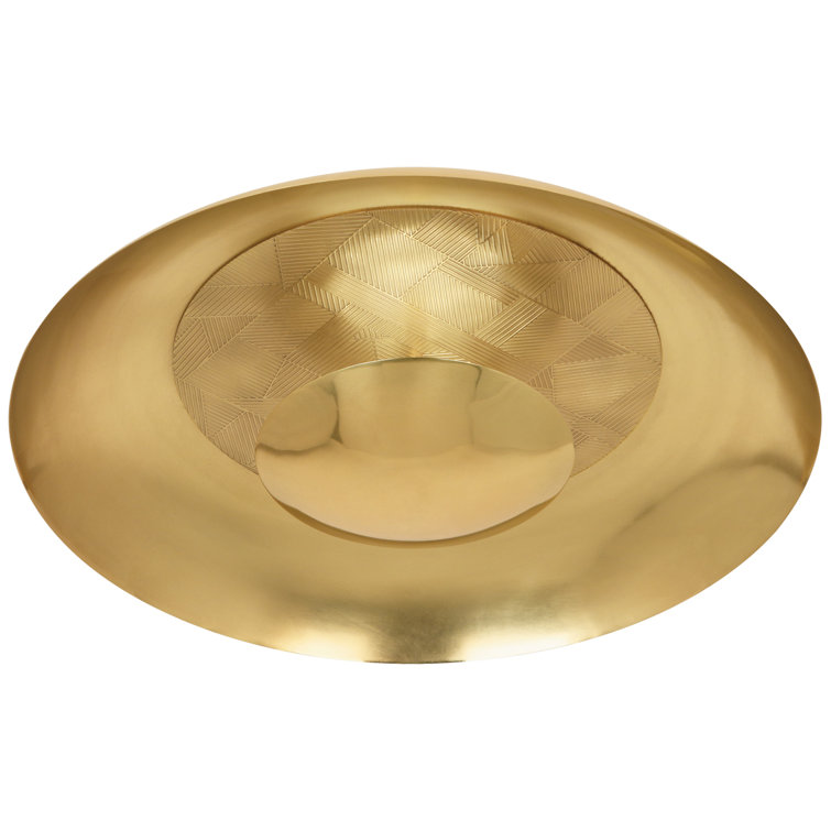 Brut Contemporary Modern Brass LED Flush Mount, 17.75" Wide