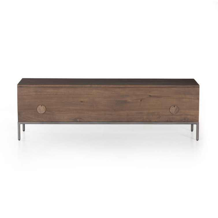 Auburn Poplar 58'' Storage Trunk with Black Leather Accents