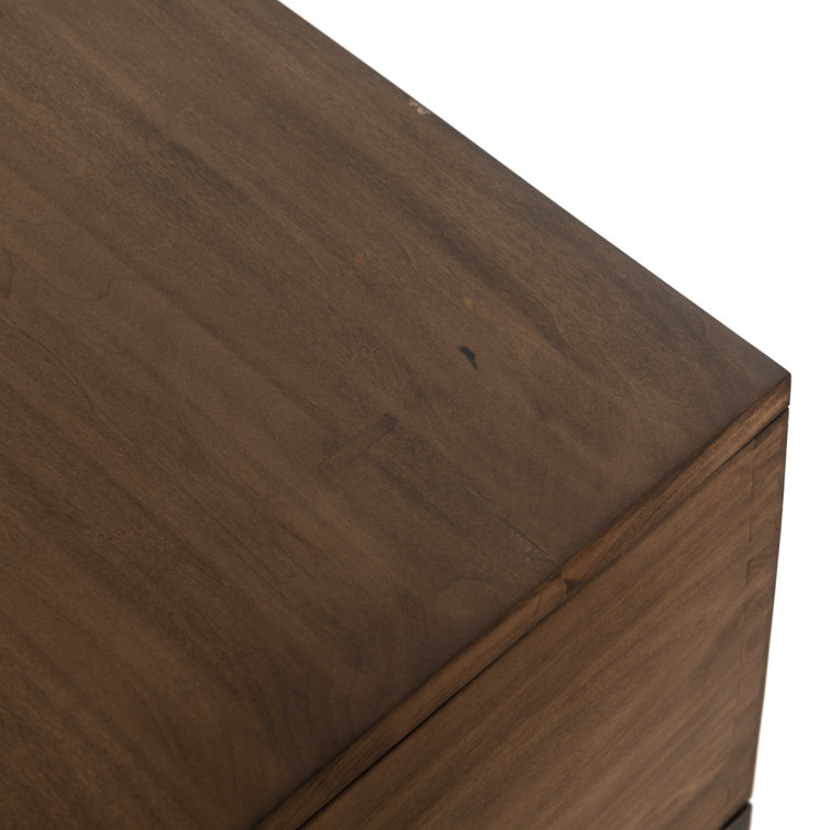 Auburn Poplar 58'' Storage Trunk with Black Leather Accents