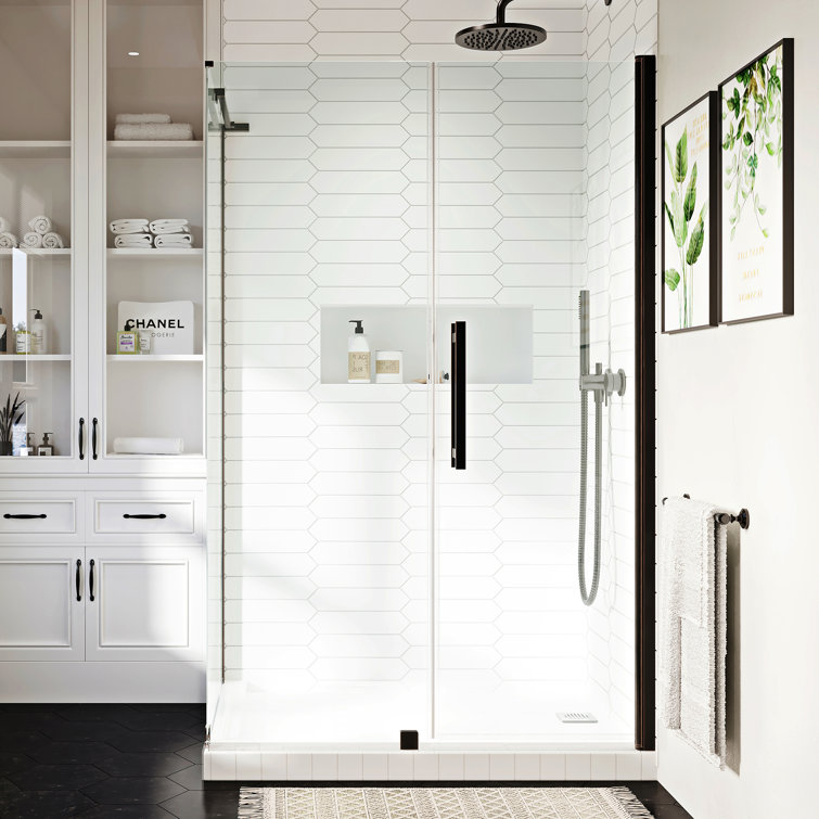 Pasadena 60" x 72" Frameless Shower Kit with Oil Rubbed Bronze Finish