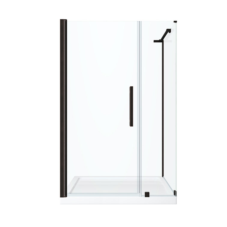 Pasadena 48" Oil Rubbed Bronze Frameless Corner Shower Kit with Acrylic Base