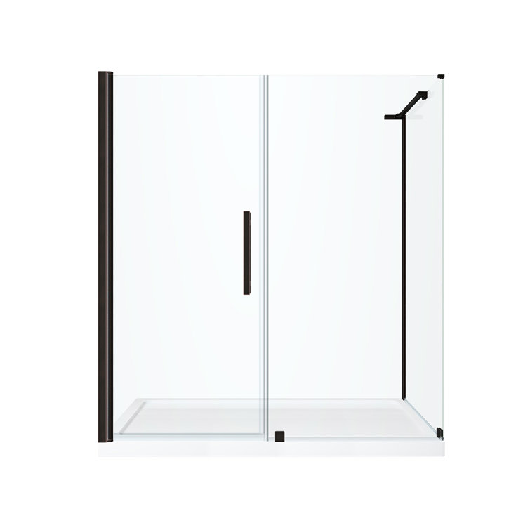 Pasadena 60" x 72" Frameless Shower Kit with Oil Rubbed Bronze Finish