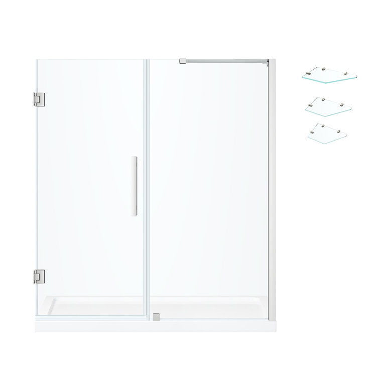 Endless Tampa-Pro 60'' W Chrome Frameless Rectangle Shower Kit