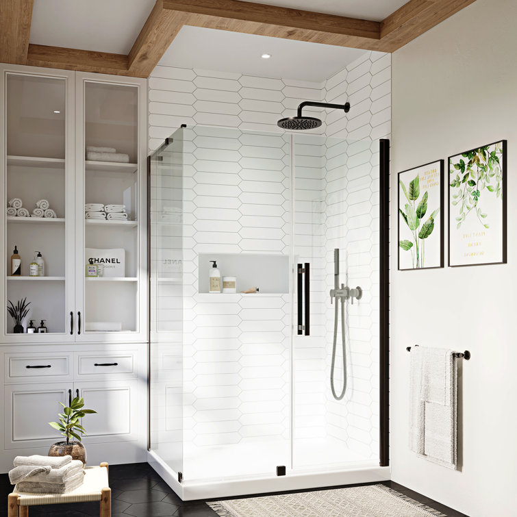 Pasadena 60" x 72" Frameless Shower Kit with Oil Rubbed Bronze Finish