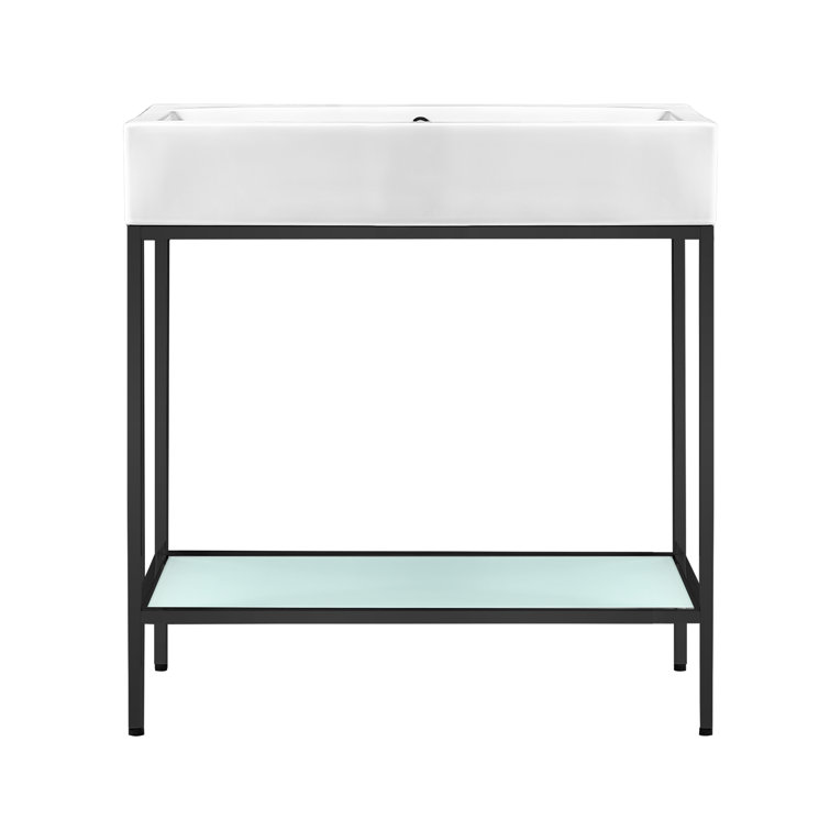 Pierre 24" Matte Black Metal Frame Freestanding Bathroom Vanity