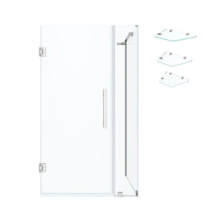 Modern Chrome Frameless Corner Shower Kit with Tempered Glass Panels