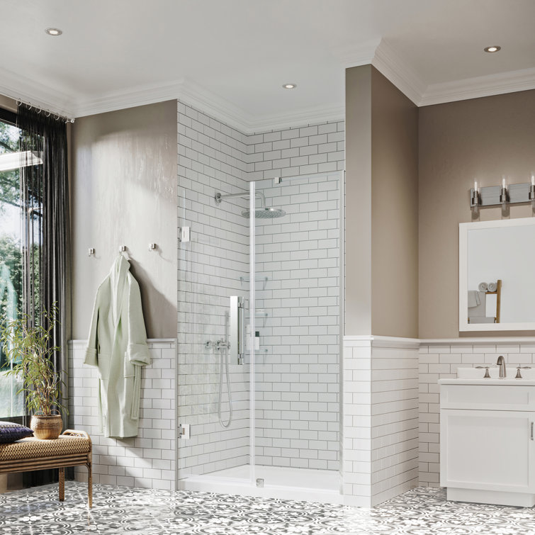 Endless Tampa-Pro 60'' W Chrome Frameless Rectangle Shower Kit