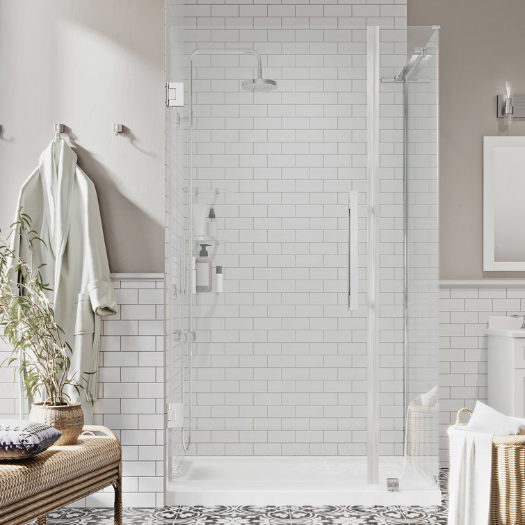 Tampa-Pro 36'' Chrome and Glass Frameless Shower Kit