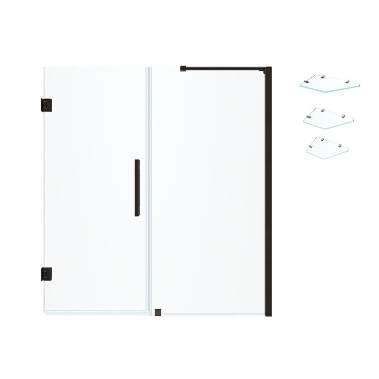 Tampa-Pro Oil Rubbed Bronze Frameless Shower Kit with Tempered Glass Panels
