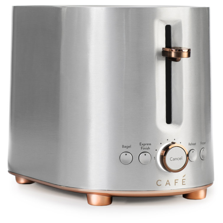 Stainless Steel 2-Slice Toaster with Copper Accents and Wide Slots