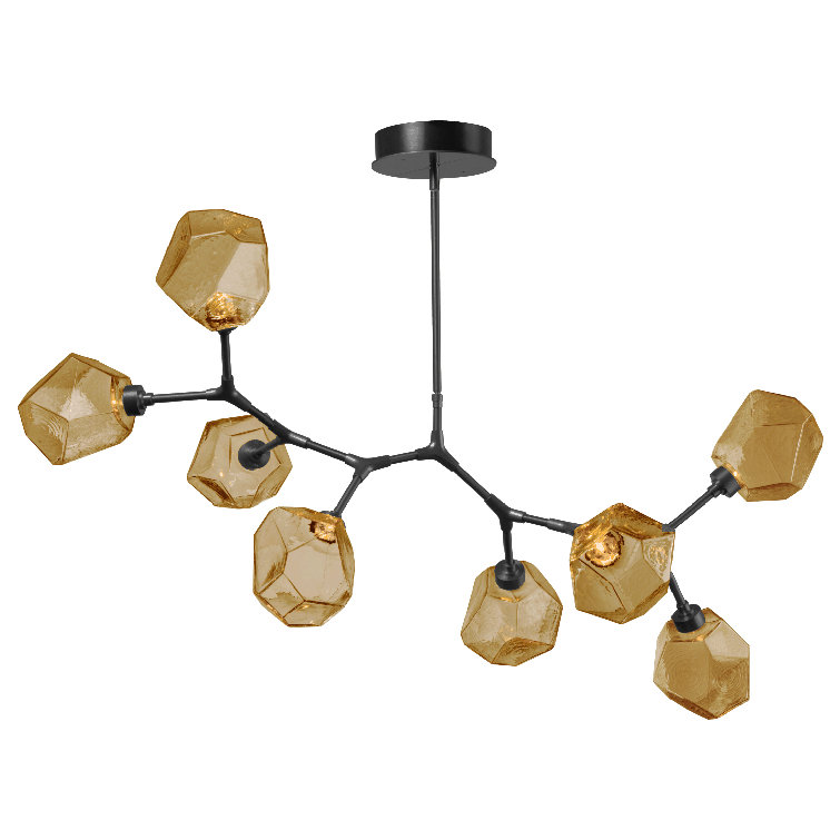 Elegant Branching Bubble Bronze & Crystal LED Chandelier - 46.2"