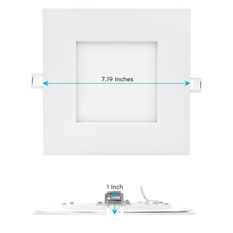 White 6'' Ultra Thin Square LED Recessed Lighting Kit